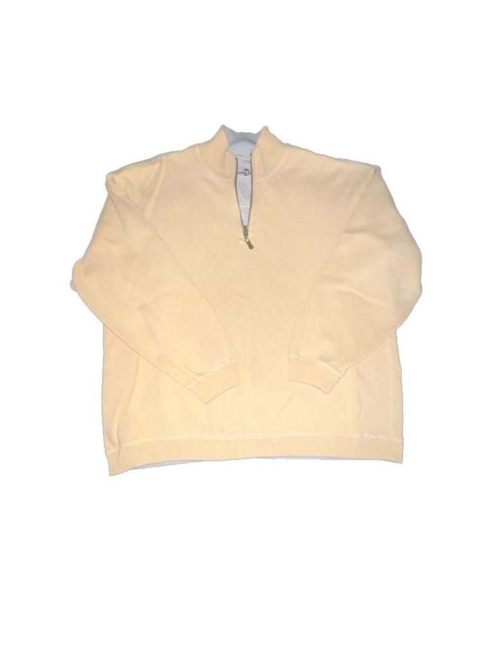 Tommy Bahama Yellow Quarter Zip Pullover Sweater